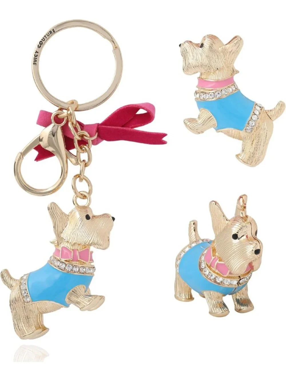 Chic Keychain Charms with Crystals & Faux Pearls | Stylish Gold-Tone Accessories